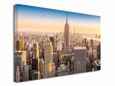 DECLINA, Tableau toile imprimée, Tableau toile photo sunrise to New York, 120×80 cm