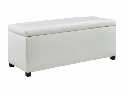 Banc coffre de rangement CONCIERTO en simili – Blanc