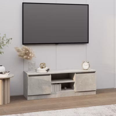 Meuble TV avec porte-Banc TV-Meuble Télé Gris béton 102x30x36 cm vidaXL 270582