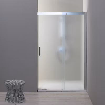 Porte de douche niche 150 cm fixe côté droit verre mat – dream