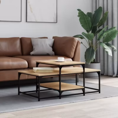 vidaXL Table basse chêne sonoma 102x60x45 cm bois d&rsquo;ingénierie 835315