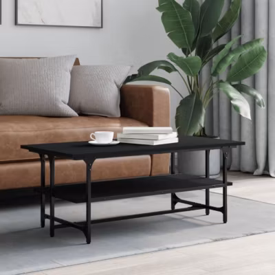 vidaXL Table basse Noir 100x50x40 cm Bois d&rsquo;ingénierie 835319