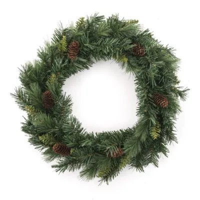 Couronne de noël « royal majestic » branches pommes de pin d40cm – feeric lights & christmas