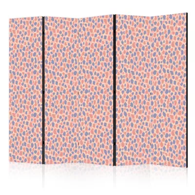 Paravent -Motif Animal Coloré à Pois Bleu-Rose