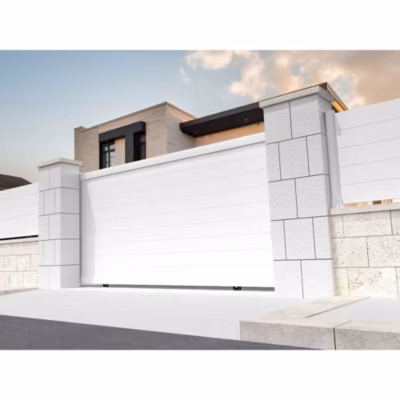 Portail coulissant plein RUUMI 3000x1542mm (Blanc)