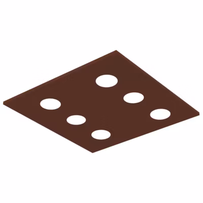 LUMICOM – RIVER SQUARE Plafonnier, 6x GX53, max 8W, métal, marron corten, 50x50cm