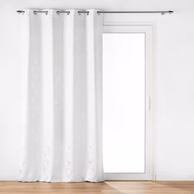 Rideau à Oeillets (140 x 260 cm) ECLAT Blanc, Occultant Imprimé Métallisé