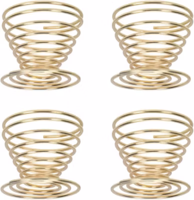 Lot de 4 coquetiers en acier inoxydable dorés