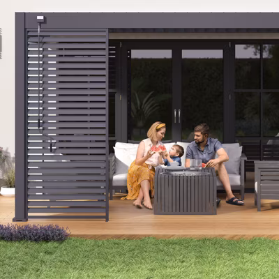 Pergola bioclimatique Ombréa VS adossée 3x4M – anthracite – V2