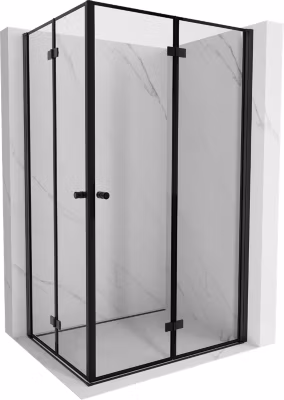 Mexen Mist-F Duo cabine de douche pliante droite 95 x 120 cm, cadre noir, noir – 8A6-095L-120P-70-70