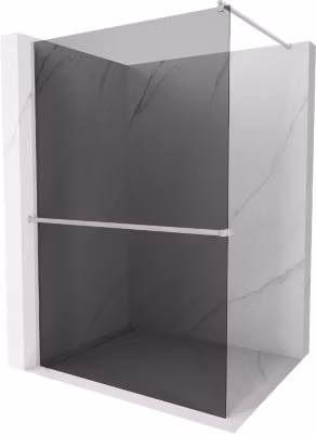Mexen Kioto+ paroi de douche avec étagère Walk-in 80 x 200 cm, graphite, nickel brossé – 800-080-121-97-40