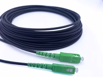 Elfcam – Fibre Optique 5m (Noir, Blindé Acier) – SC/APC-SC/APC, OS2 Monomode, Étanche, Int./Ext.