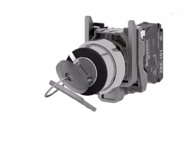 Sélecteur rotatif Schneider Harmony XB4 deux positions avec clé 1NO