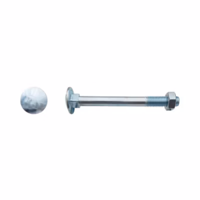 100 Boulons Tête Ronde Collet Carré TRCC 7 x 70 mm – DIN 603 – Zingué blanc – D-Work