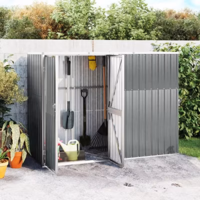 vidaXL Abri à outils de jardin Gris 225x89x161 cm Acier galvanisé 316214