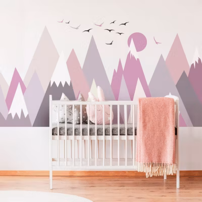 Stickers enfant montagnes scandinaves larinka 70 x 105 cm