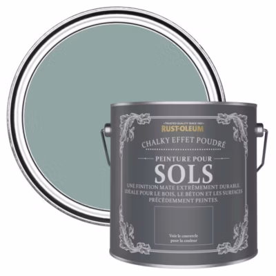 Peinture Mate Bleue pour Sols en bois ou béton Chalky – RUST-OLEUM – Bleu Gris 2,5 L