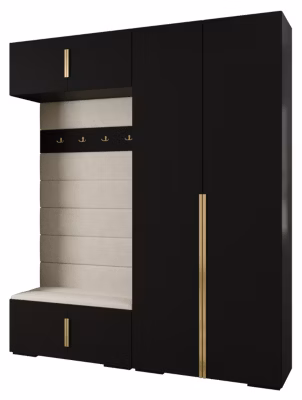Garde-robe Inova 1 porte battante 236,7/200/47 2 Portes (noir)