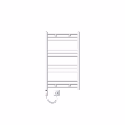 Radiateur avec Élément Chauffant Électrique 300W – 600 x 800 mm – Blanc – Connexion Latéral – Forme Droit – Kit de Montage Mural
