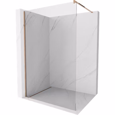 Mexen Kioto paroi de douche Walk-in 55 x 200 cm, transparent 8 mm, or rose – 800-055-101-60-00