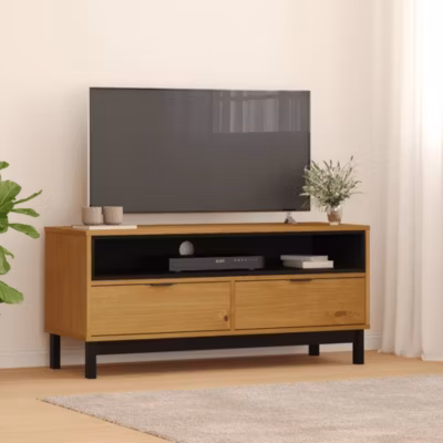 Meuble TV-Banc TV-Meuble Télé FLAM 110x40x50 cm bois massif de pin vidaXL 363012