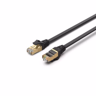 Câble Ethernet CAT 7 10m S/STP plat noir UNITEK