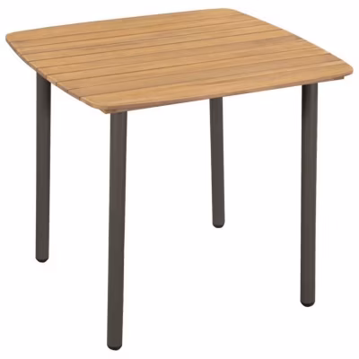 vidaXL Table de jardin 80 x 80 x 72 cm Bois d&rsquo;acacia solide et acier