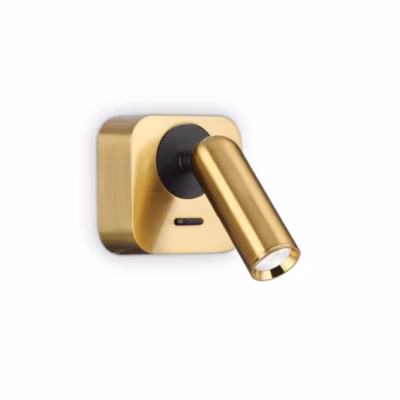 Liseuse carrée décorative LED laiton, 3000K 3.5W