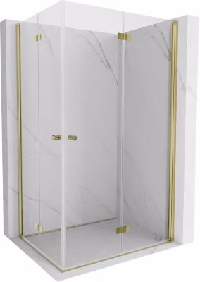 Mexen Mist-F Duo cabine de douche pliante droite 70 x 100 cm, transparent, or – 8A6-070L-100P-50-00