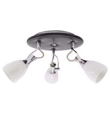 Applique murale Plafonnier marron et blanc 3 Spots orientables et inclinables 3 x 60 W G9