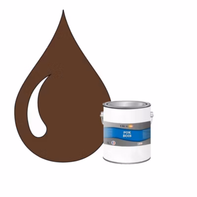 Peinture extérieure bois – Résistante aux intempéries POK BOIS – 1L – RAL 8011 – Brun Noisette – Clic & Pok