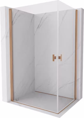 Mexen Mist-B Duo cabine de douche pivotante 95 x 70 cm, transparent, cuivre brossé – 8A2-095-070-65-00