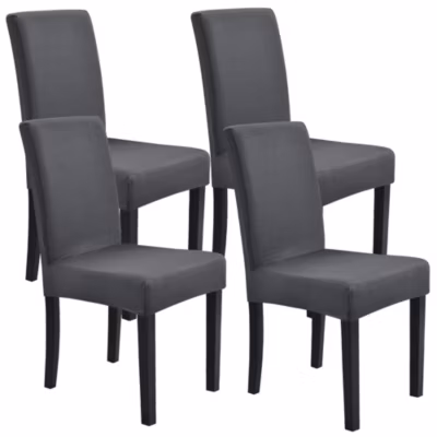 Set de 4 housses de chaise protecteur élastique gris foncé neu.haus