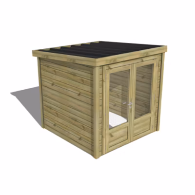 ABRI DE JARDIN bois Pin traité autoclave 27mm – Essentiel – 2,14×2,14m / 4,6m2 – Bac acier – Abri Français