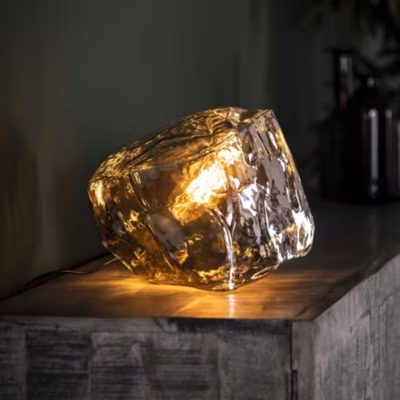 Lampe à poser contemporaine effet glaçon finition chromée NIAGARA