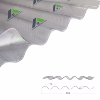 Polycarbonate Ondulé Alvéolaire 2500x920mm
