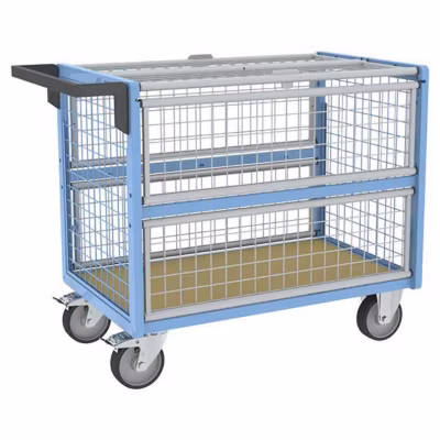 Chariot conteneur grillagé fermé – Plateau 1185x765mm – Charge 500kg – 800726233