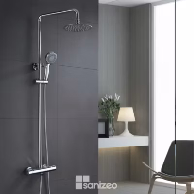 Colonne de Douche Thermostatique Anti-Calcaire Chrome IMEX KENT BTK017
