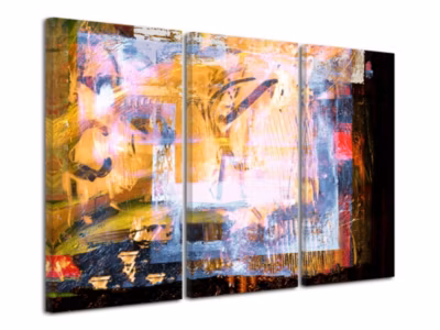 DECLINA, Tableau toile imprimée abstrait, Cadre triptyque abstrait Dschubba, 90X60 cm