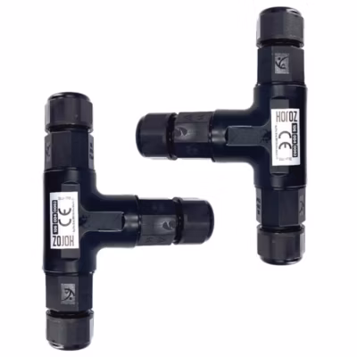 Connecteur de Câble Étanche, IP68, en T, 0,5-2,5 mm², 16 A, 250 V, 2 pcs