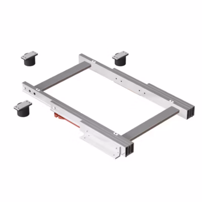 Emuca Rails pour table coulissante d&rsquo;angle, aluminium, acier inoxydable anodisé