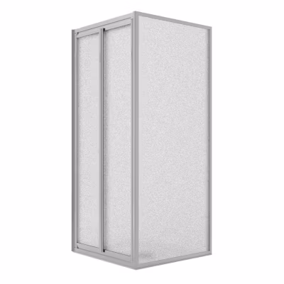 Cabine de douche Angulaire 80x80CM H185 Verre Opaque Fixe+Saloon 2 Portes Pivotantes 80 mod. Clint