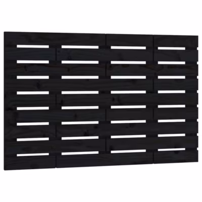 824727 vidaXL Tête de lit murale Noir 96x3x63 cm Bois massif de pin