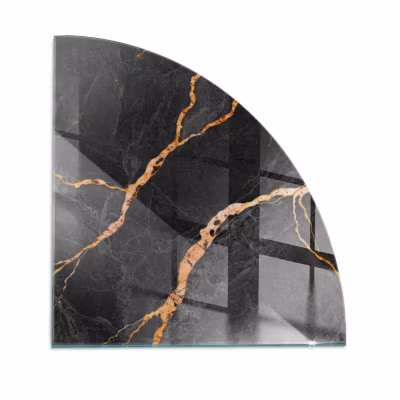Plaque de protection plaque quart de cercle Tulup 100×100 cm Marbre élégant avec des veines 1 pc