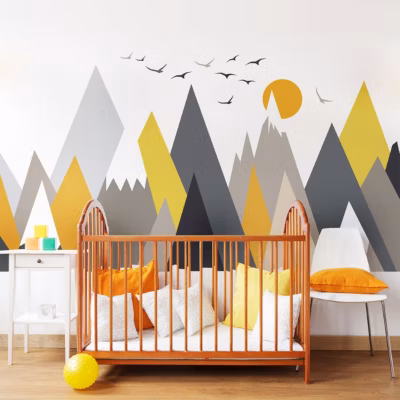 Stickers enfant montagnes scandinaves lunaka 80 x 120 cm