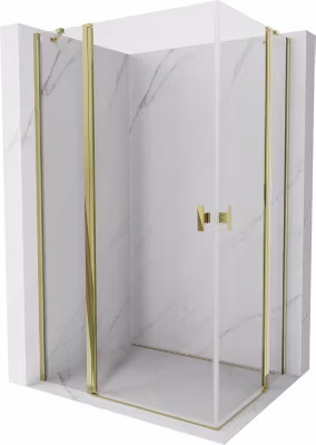 Mexen Mist Duo cabine de douche pivotante 115 x 80 cm, transparent, or – 8A4-115-080-50-00