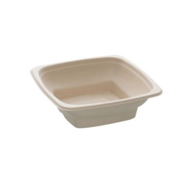 75 Saladiers Carrés Pyramidal 750 ml (18 x 18 x H. 5 cm) en Pulpe de Canne Usage Alimentaire – D-Work