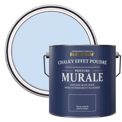 Peinture Bleue pour Murs et Plafonds mat profond Chalky – RUST-OLEUM – Bleu poudré 2,5 L
