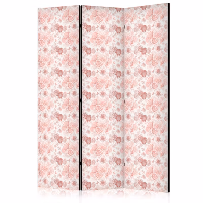 Paravent -Fleurs aux Couleurs ChaudesBlanc