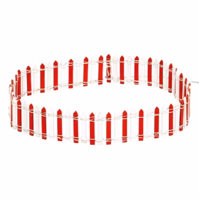 Accessoire village barrière lumineuse 44 led rouge et blanc – feeric lights & christmas
